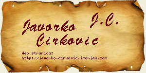 Javorko Ćirković vizit kartica